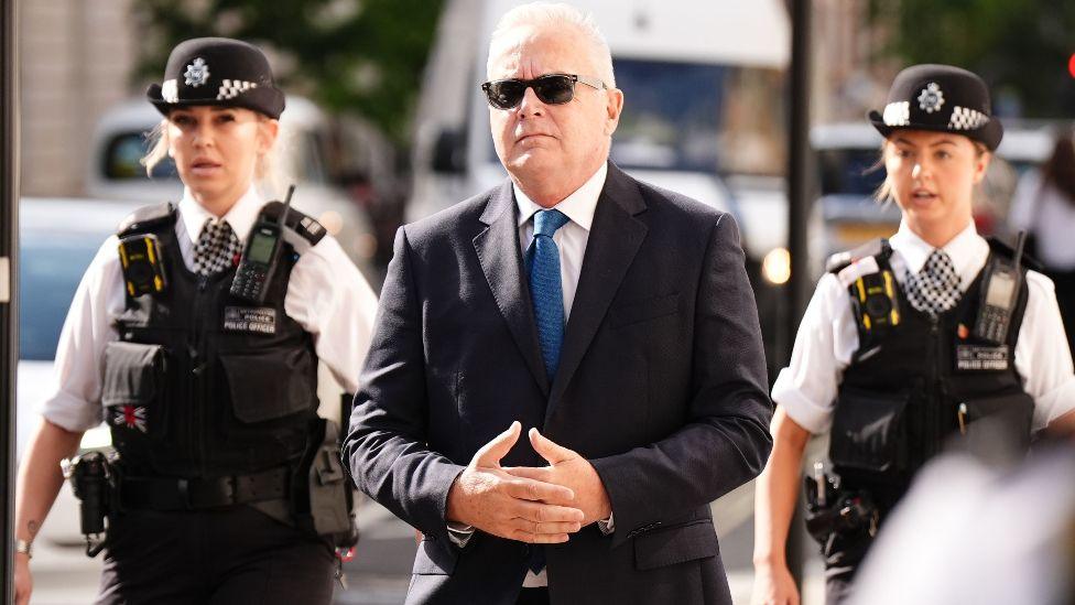 Former BBC broadcaster Huw Edwards arriving at Westminster Magistrates' Court, London, where he is charged with three counts of making indecent images of children following a Metropolitan Police investigation. The veteran broadcaster is accused of having had 37 photographs on WhatsApp, including six of the most serious type between December 2020 and April 2022