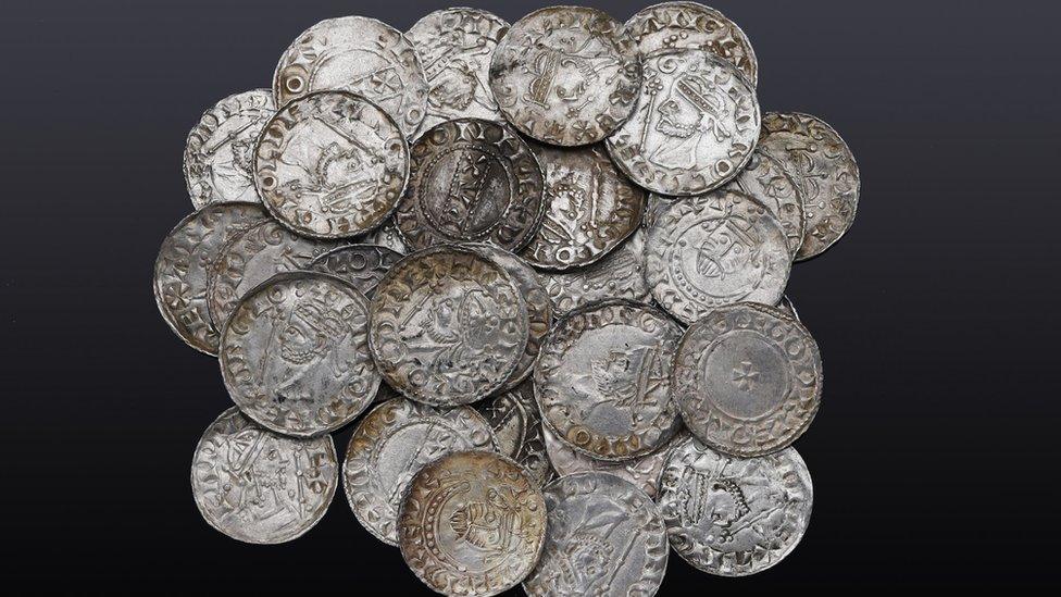 a pile of the coins that had been found