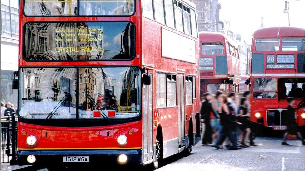 Old and new London double decker buses