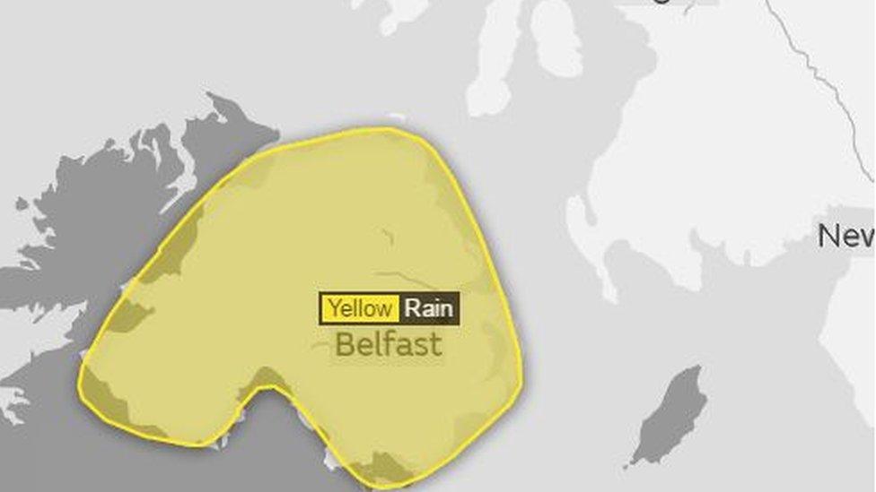 Yellow rain warning issued for 19 October