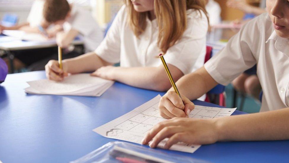 Children working at desk