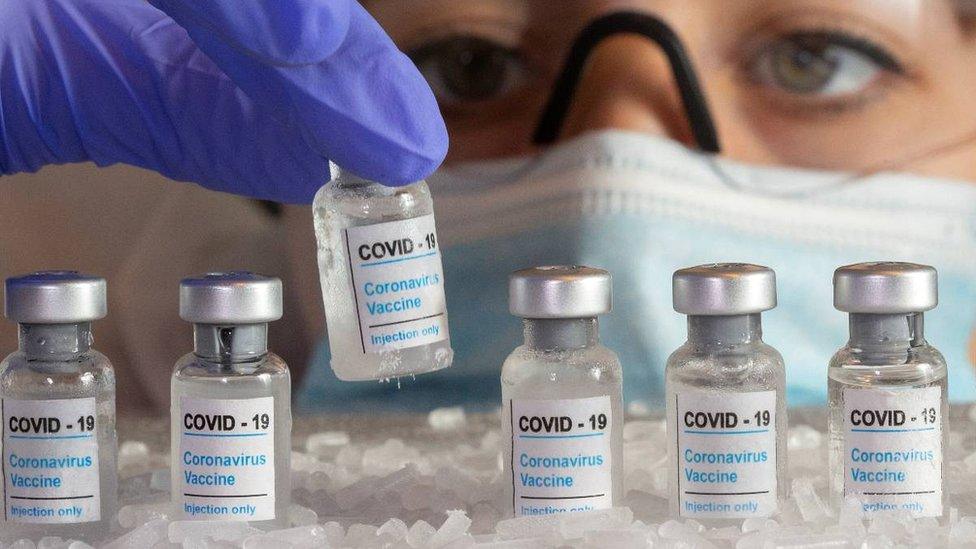 Vials of coronavirus vaccine