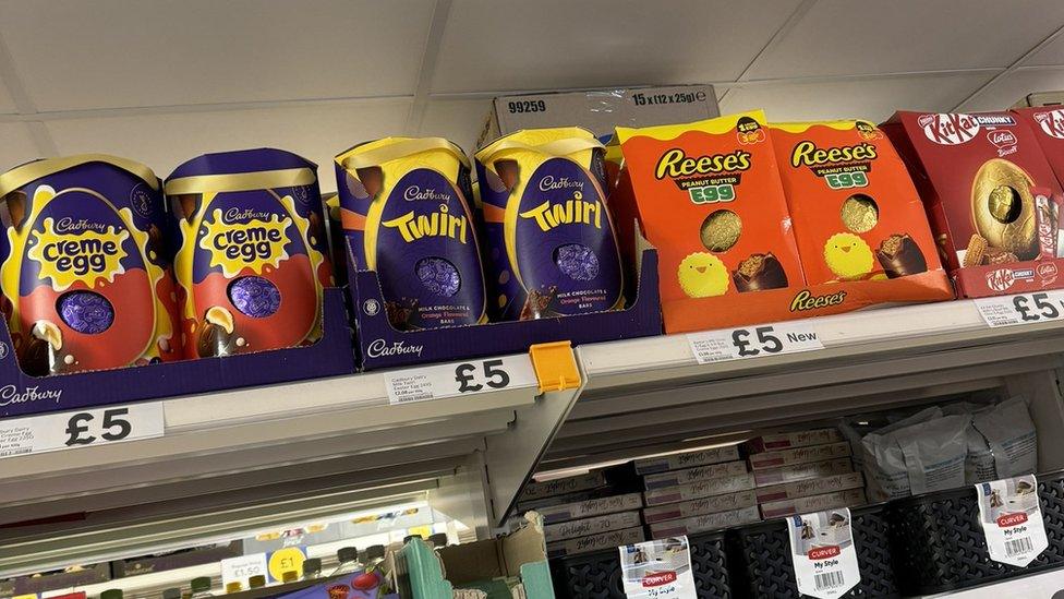 Easter Eggs on sale in Tesco