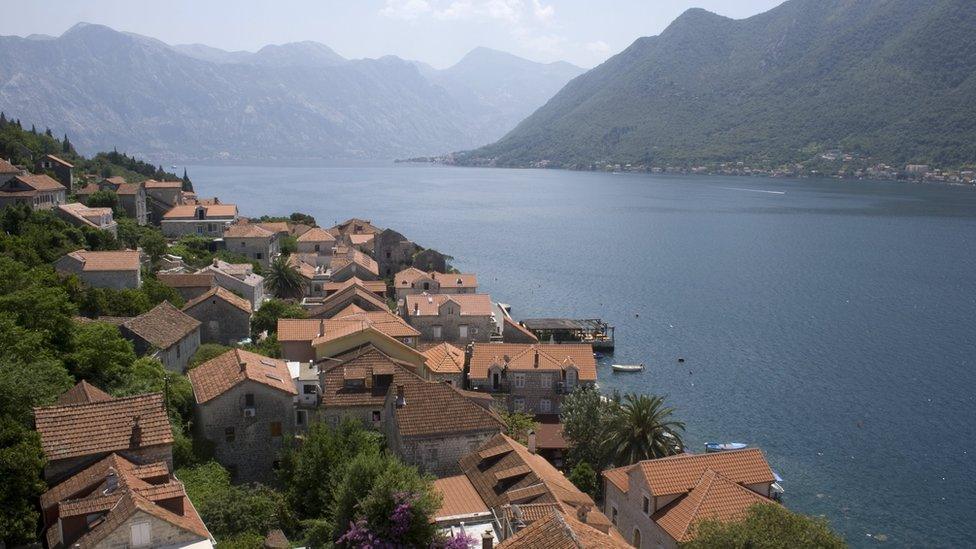Persat and the Adriatic Sea, Bay of Kotor, Montenegro