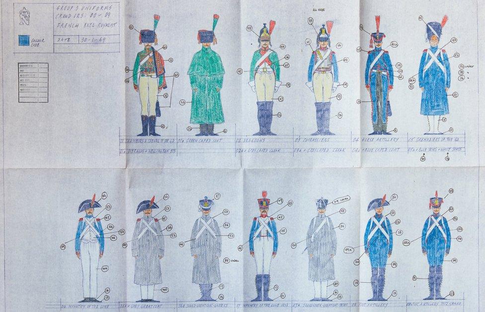 These costume designs were for Stanley Kubrick's meticulously researched but unmade film about Napoleon