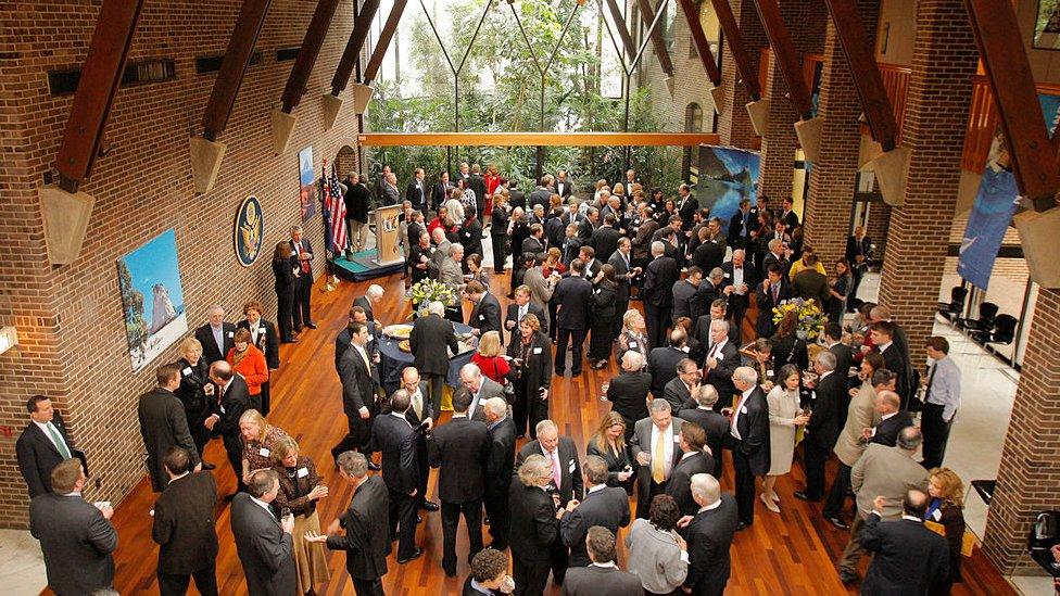 A photo of the inside of the New Zealand embassy in Washington Dc