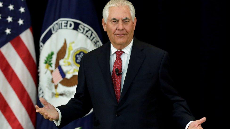 Rex tillerson speaks to employees 3 May 2017