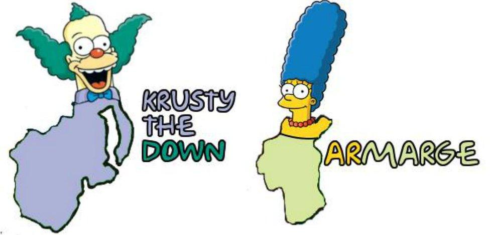 Simpsons characters as Irish counties