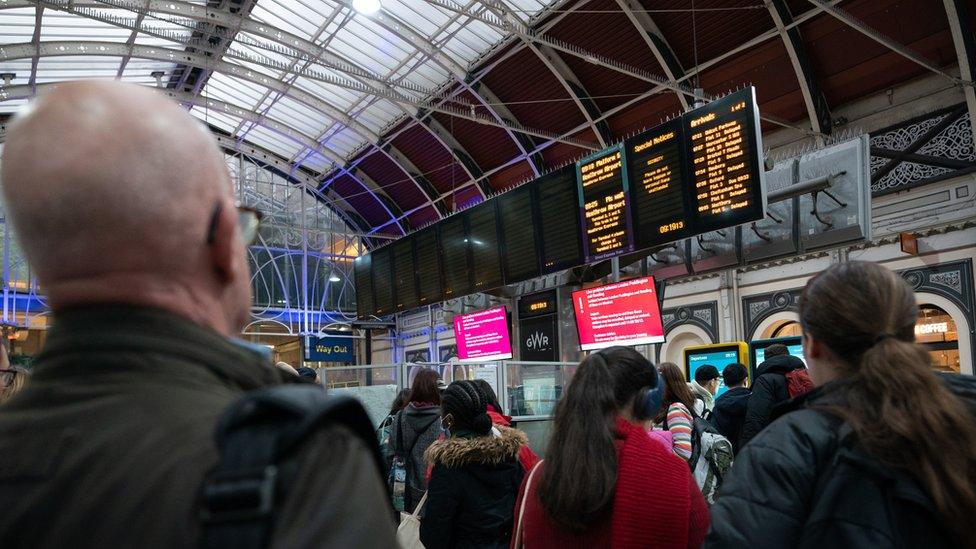 Passengers at Paddington station