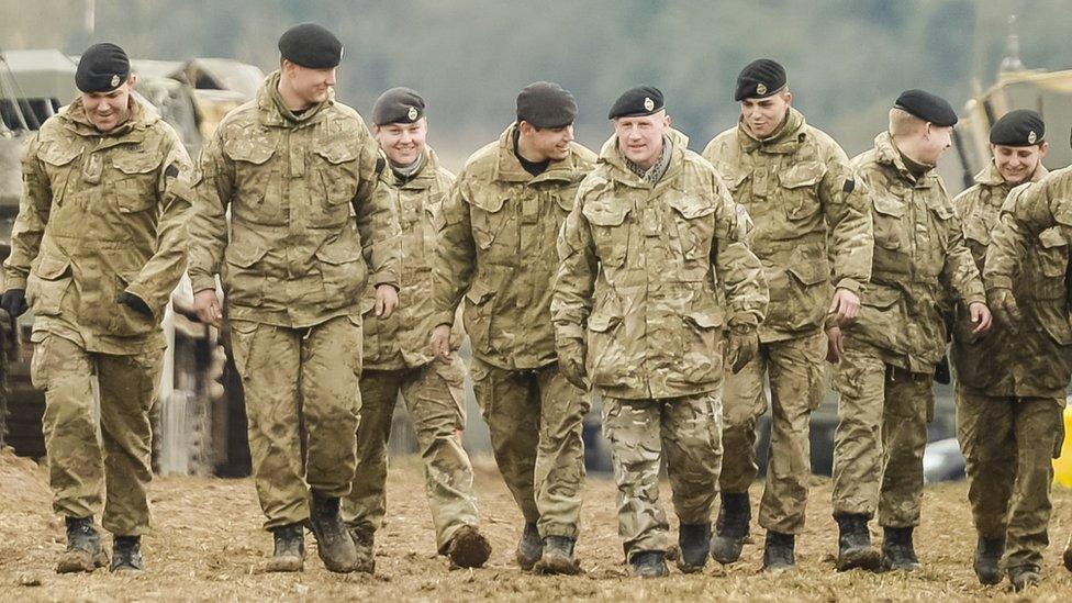 Soldiers from The Royal Tank Regiment in Wiltshire