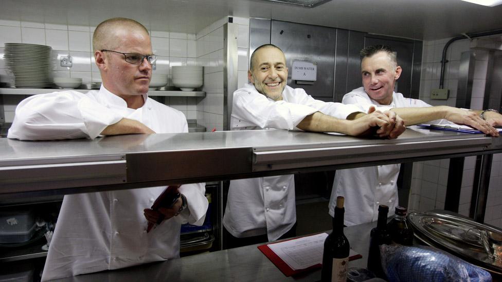 Heston Blumenthal, Michel Roux Jr and Gary Rhodes in 2009