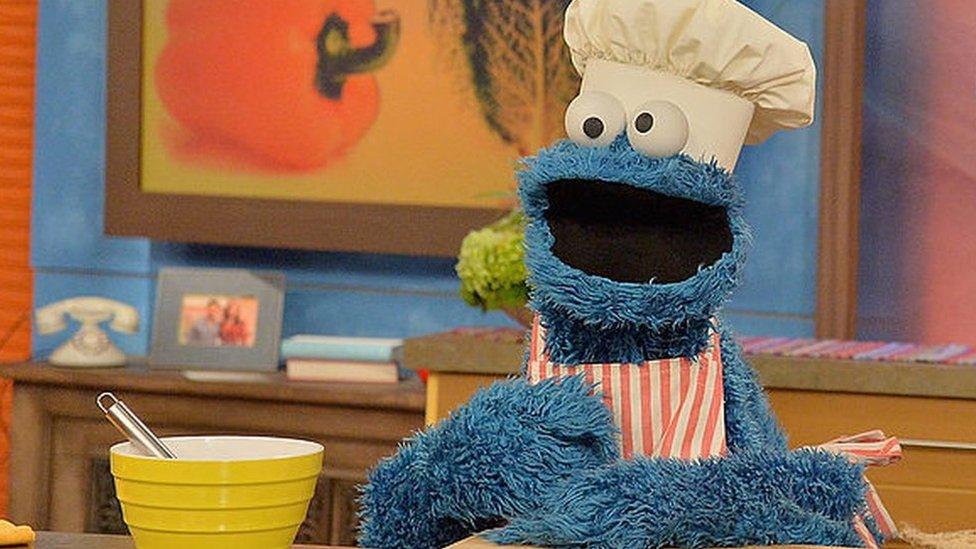 Cookie Monster in the kitchen