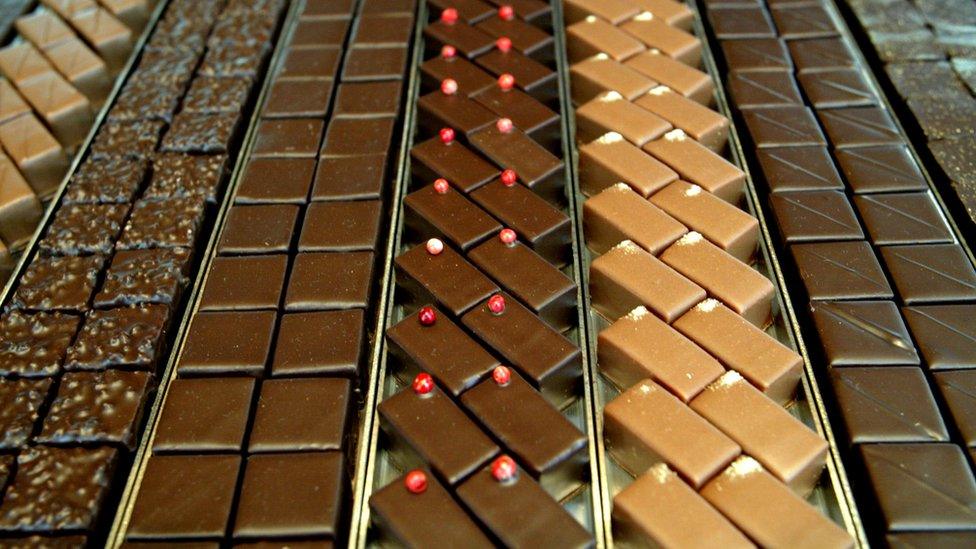 Trays of chocolates