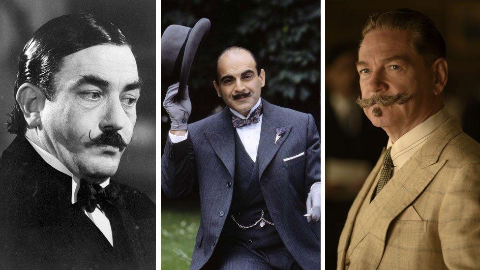 Albert Finney, David Suchet and Kenneth Branagh as Hercule Poirot