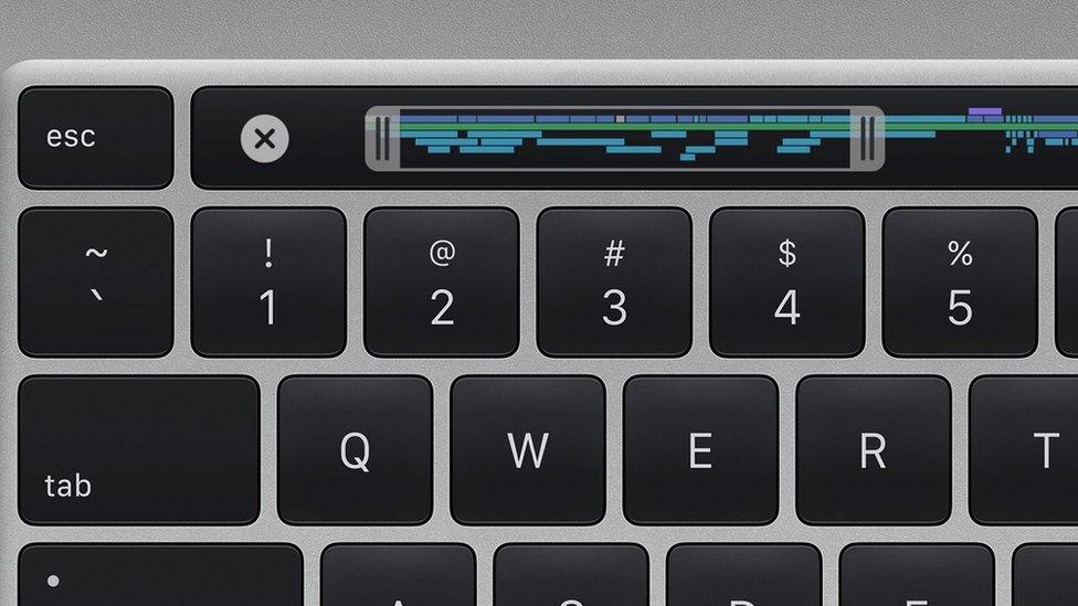 The keyboard on the new MacBook Pro