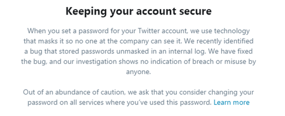 Twitter's warning message