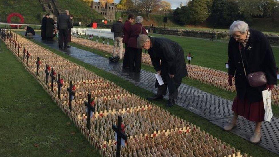 Tributes to soldiers at Cardiff castle