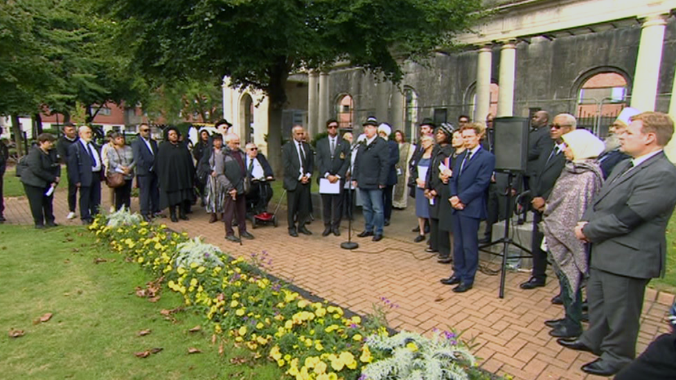 Faith group leaders at Birmingham peace garden