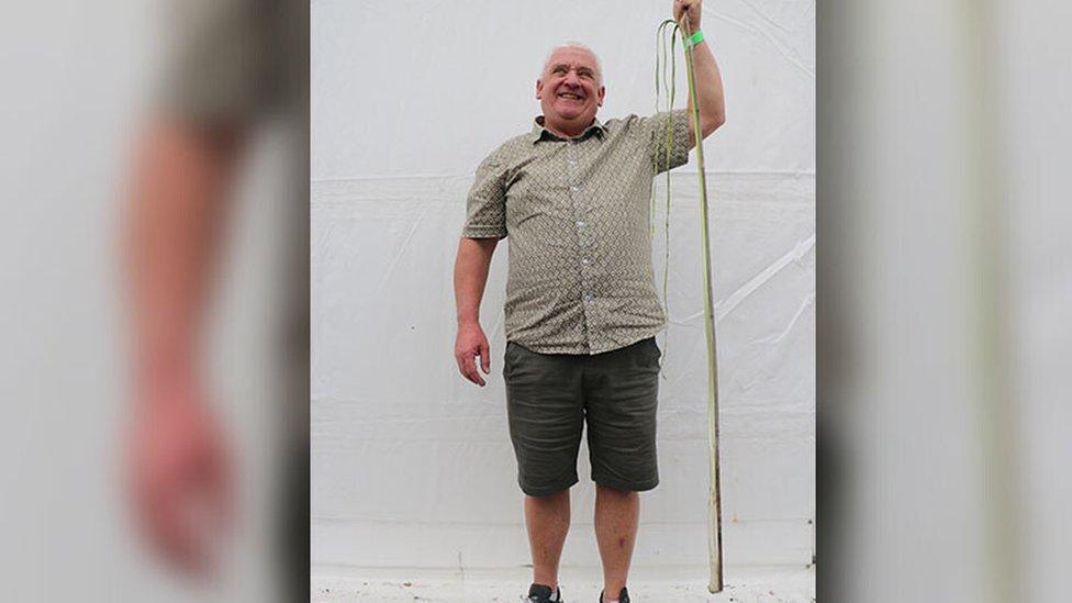 Derek Hume with his leek