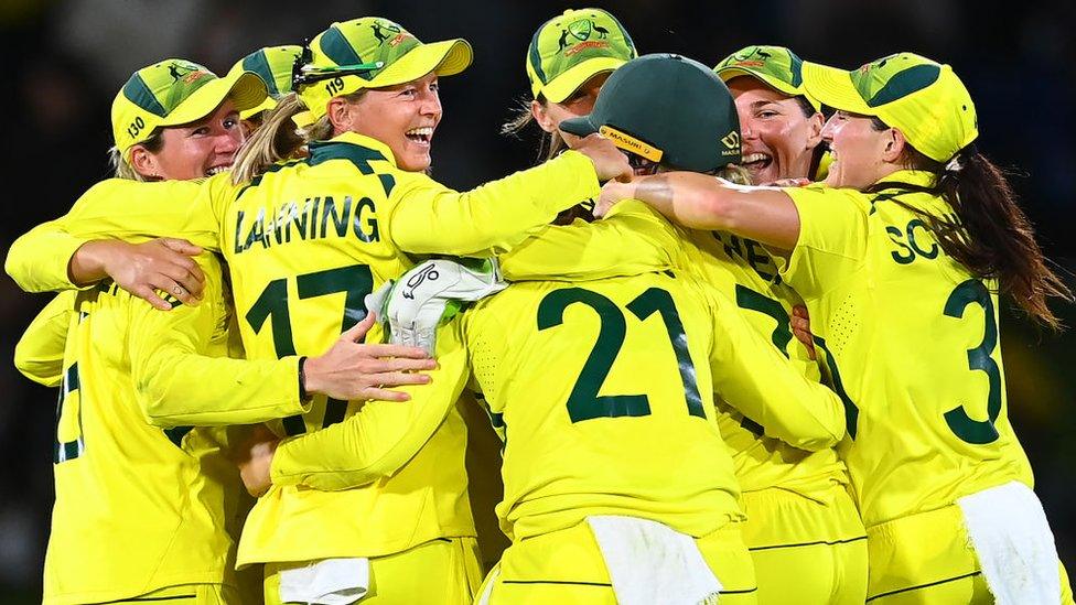 Cricket team from Australia celebrate