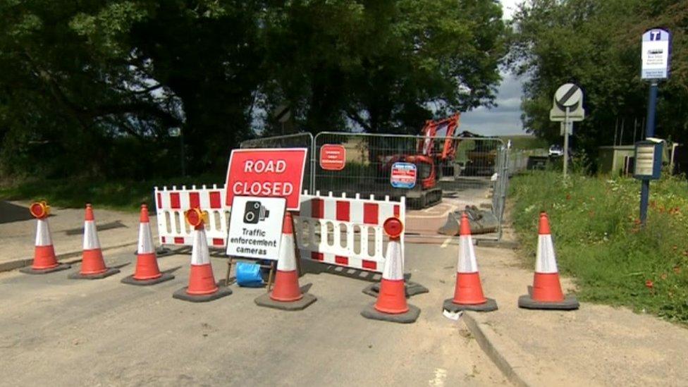 Roadworks in Harthill