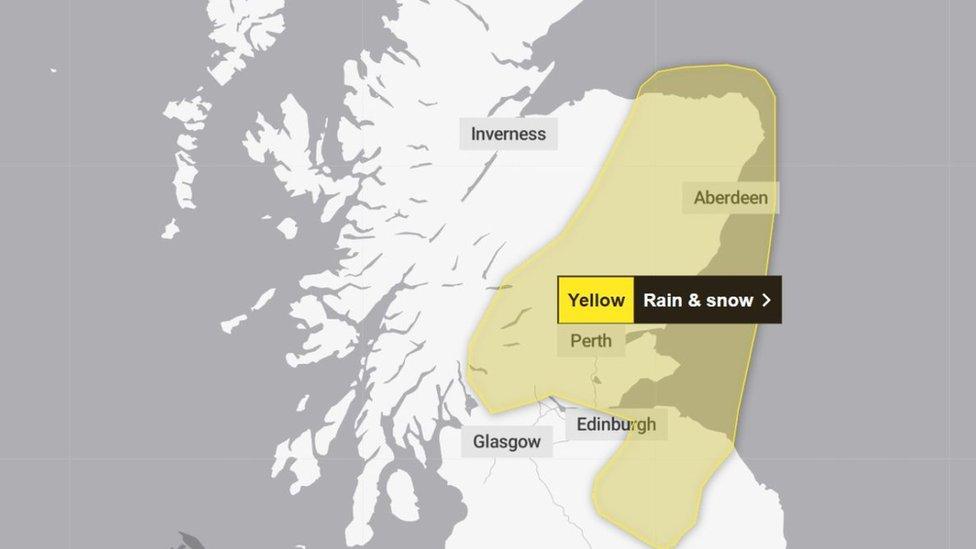 Yellow weather warning for Wednesday