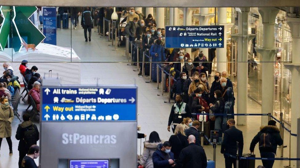 Queues at St Pancras station