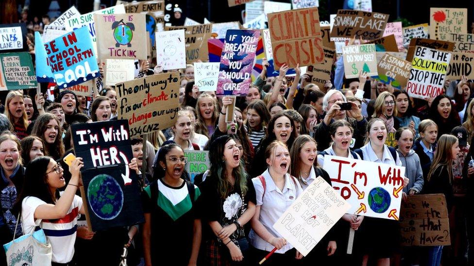 Children protesting against climate change