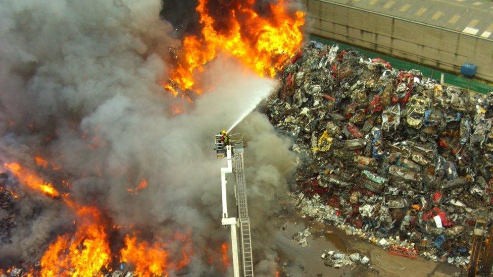 Overhead picture of the fire