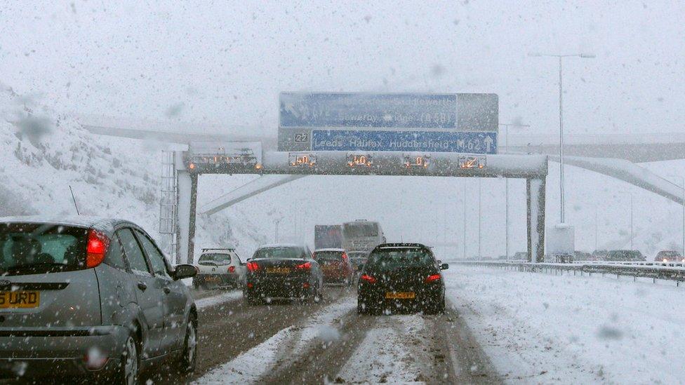 Snow on M62