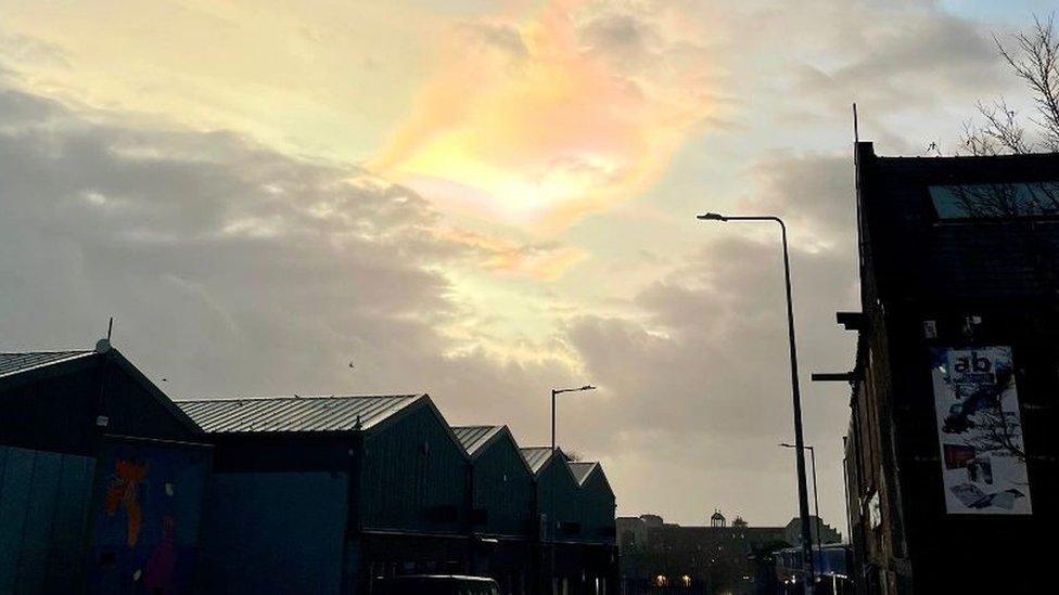 Rare rainbow cloud in Liverpool