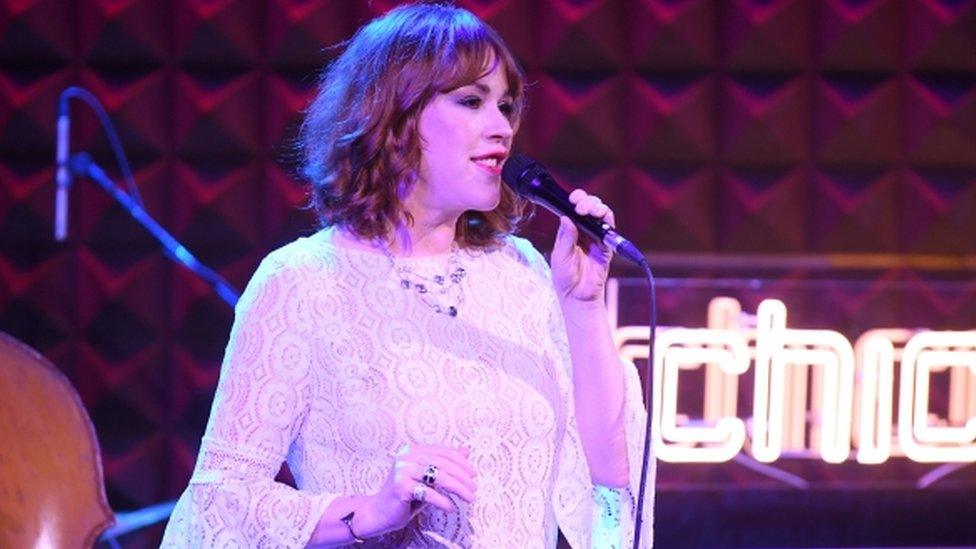 Molly Ringwald performs on stage in March 2018 in New York City.