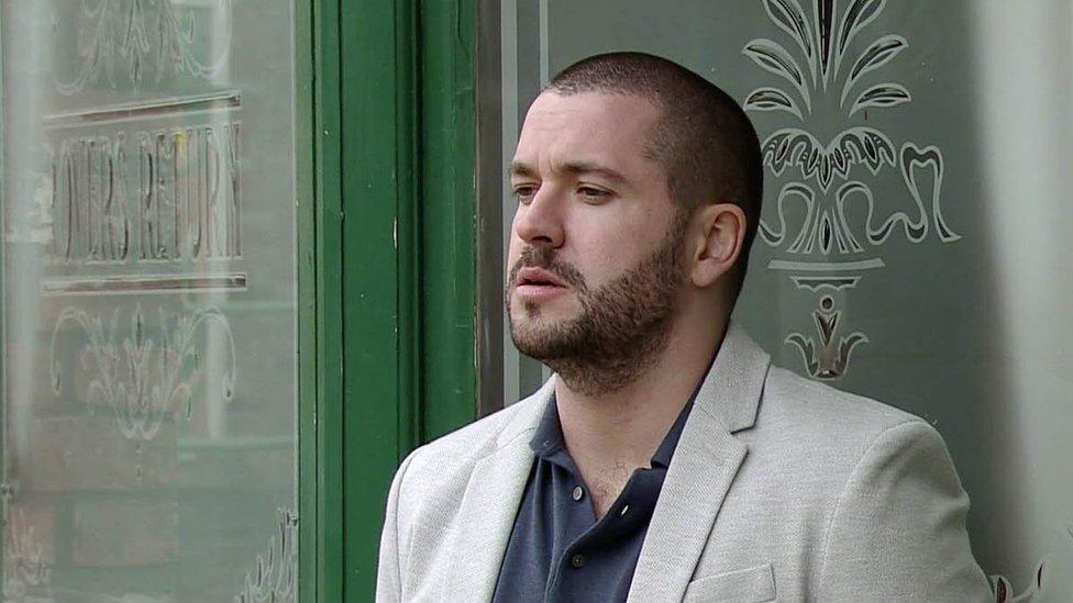 Shayne Ward as Aidan in Coronation Street