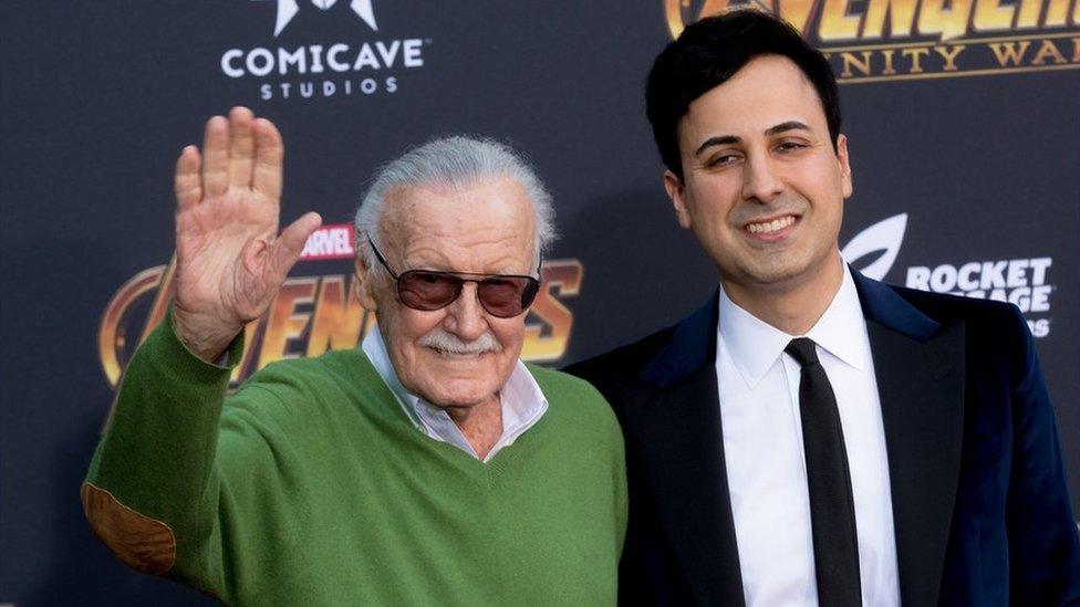 Stan Lee and Keya Morgan attend the 'Avengers: Infinity War' World Premiere on April 23, 2018 in Los Angeles, California.