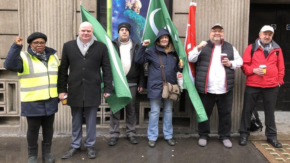 RMT Picket line at Victoria Station earlier