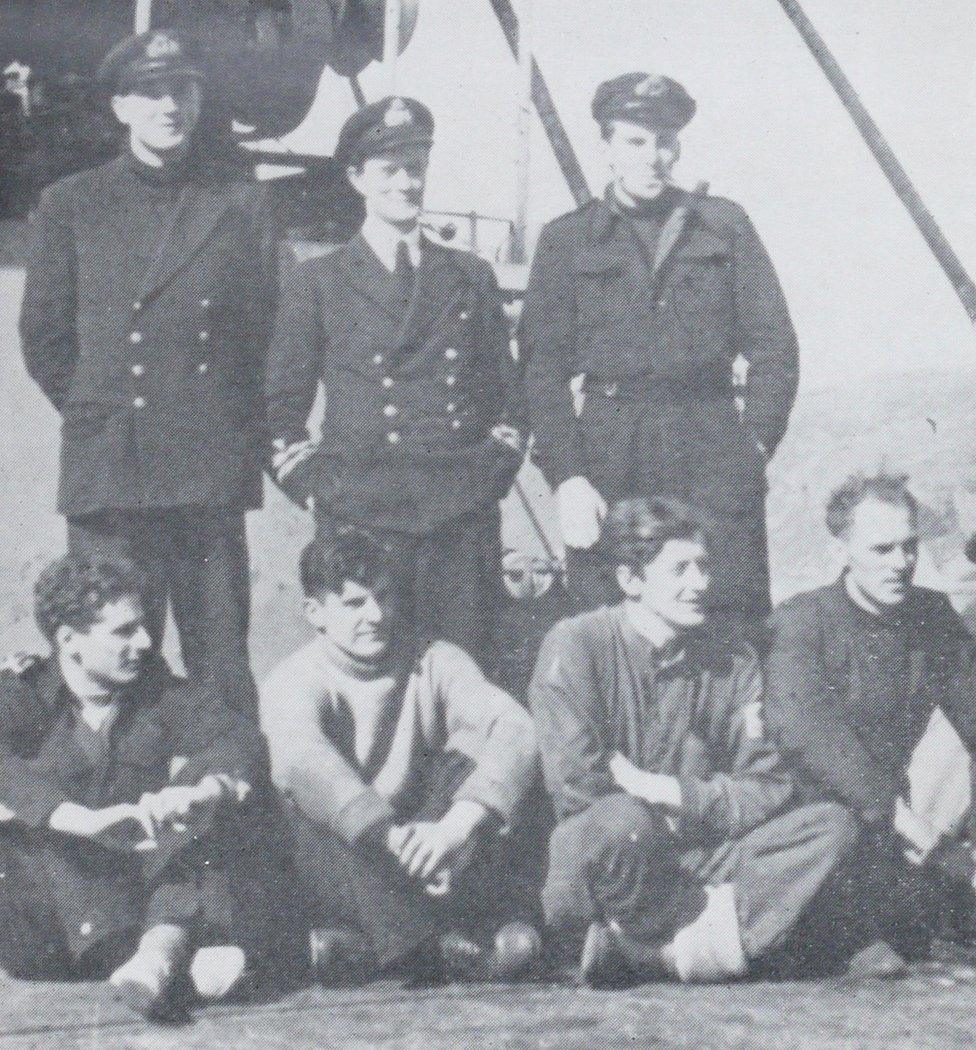 Commander Lorimer and fellow submariners