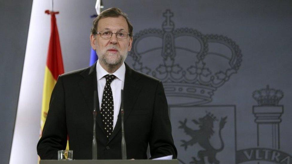 Spain's acting Prime Minister Mariano Rajoy speaks during a press conference held at La Moncloa palace, in Madrid (10 January 2016)