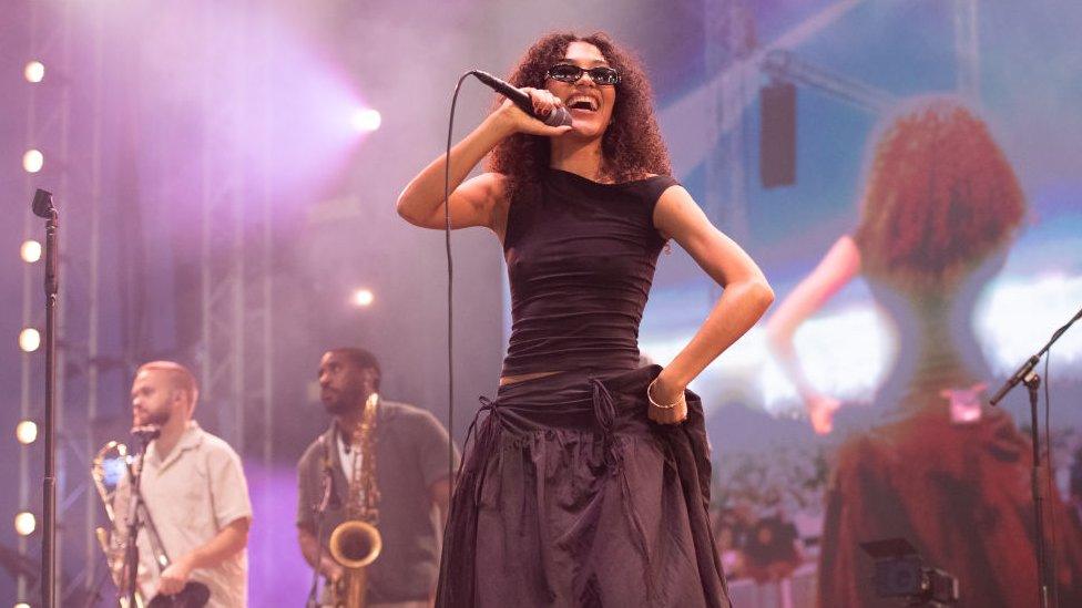 Olivia Dean performs at BBC Radio 1's Big Weekend 2024 on May 26, 2024