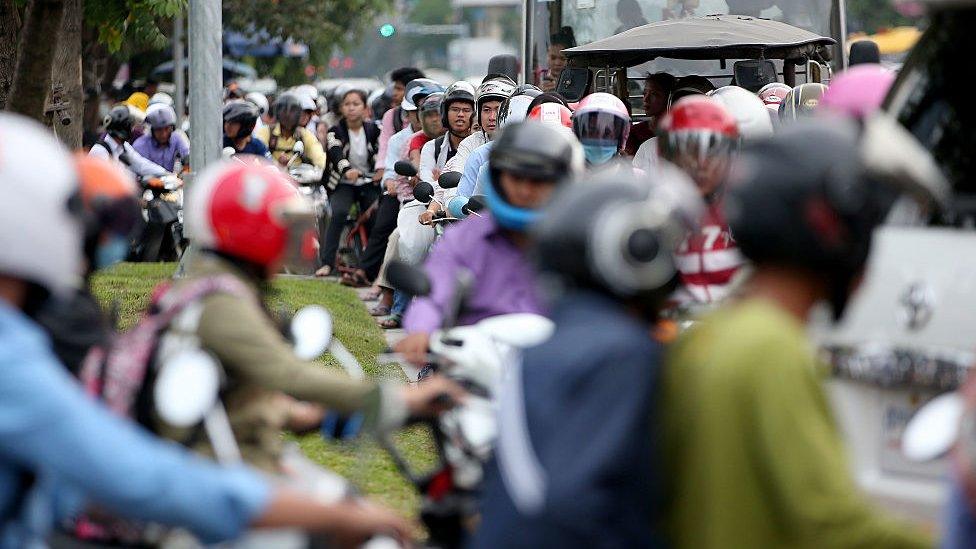 Busy roads of Cambodia