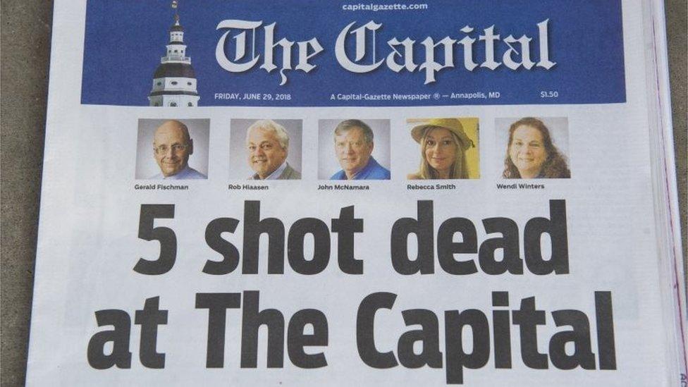 Capital gazette front page 29.6.2018