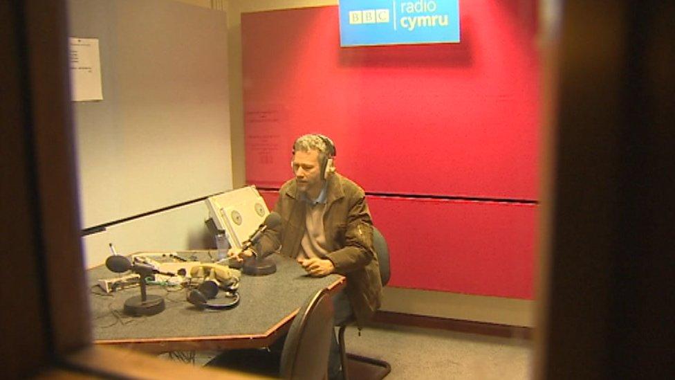 Nathan Gill in BBC Wales radio studio