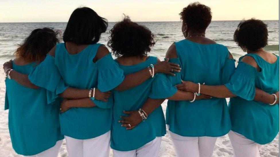 The remaining five members of the Sensational Six looking out to sea