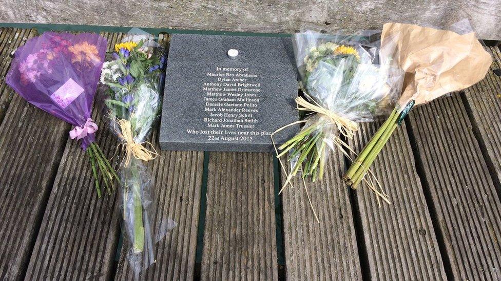 Shoreham air crash flowers on 2nd anniversary