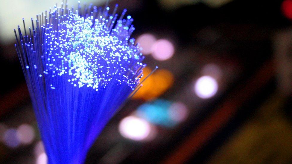 A stock image of fibre optic lights