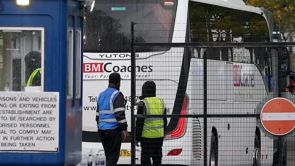 Coach arriving at Manston