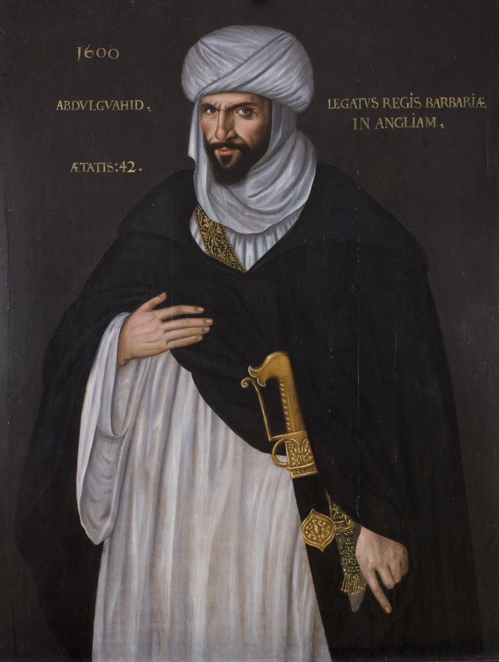 Abd el-Ouahed ben Messaoud ben Mohammed Anoun, Moorish Ambassador to Queen Elizabeth I, 1600, oil on panel