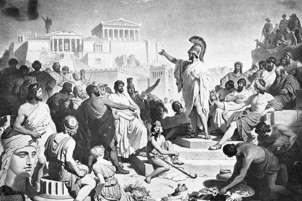 Pericles, giving one of his orations