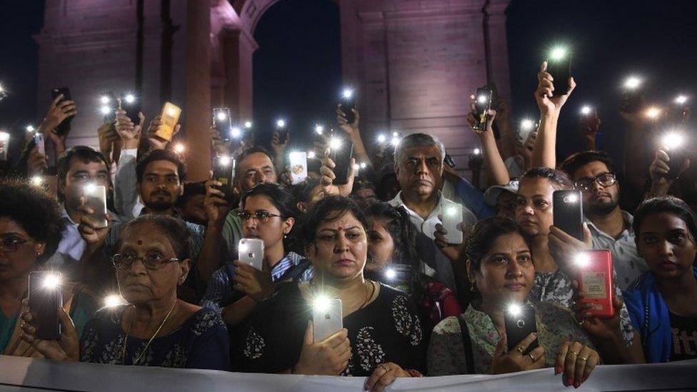 Protest at India gate in Delhi