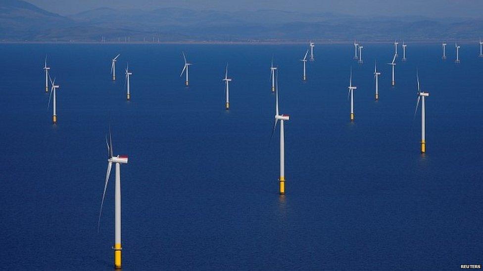 Wind farm off the Lancashire coast