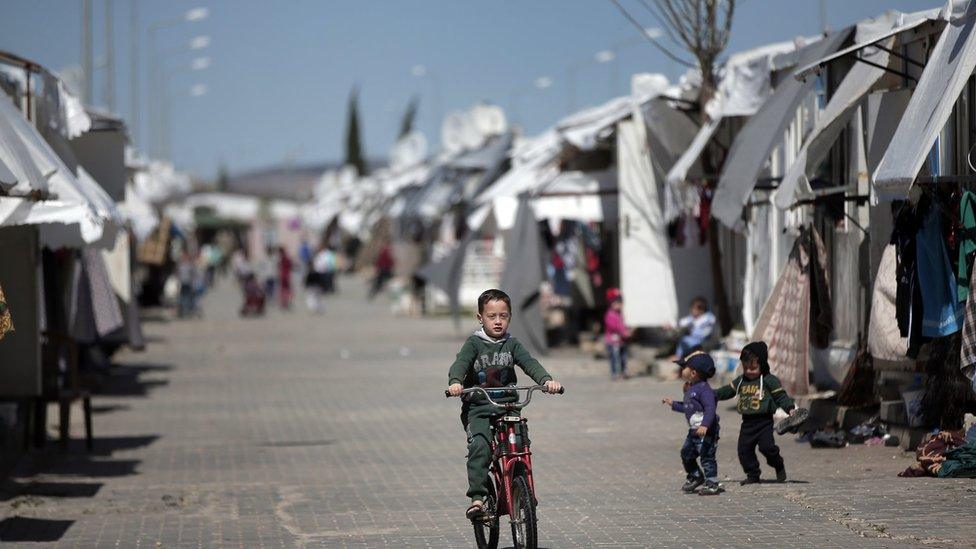 Oncupinar camp for Syrian refugees next to border crossing with Syria, near the town of Kilis in south-eastern Turkey, Thursday, March 17, 2016